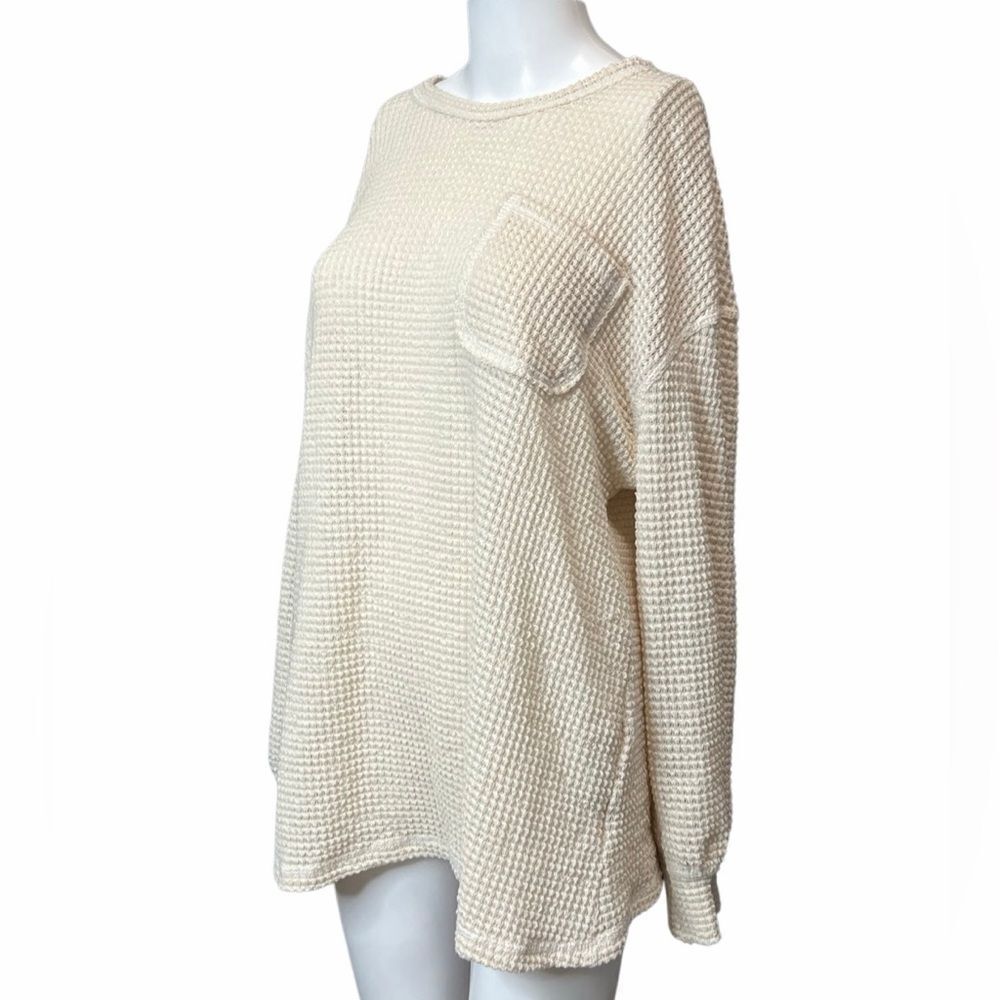 Emery Rose Cream Waffle Knit Sweater Size XL